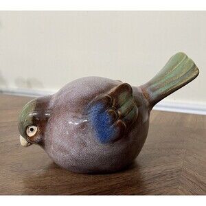 Chubby Sparrow Ceramic Pottery Bird Multicolored Bird Lovers Modern Farmhouse